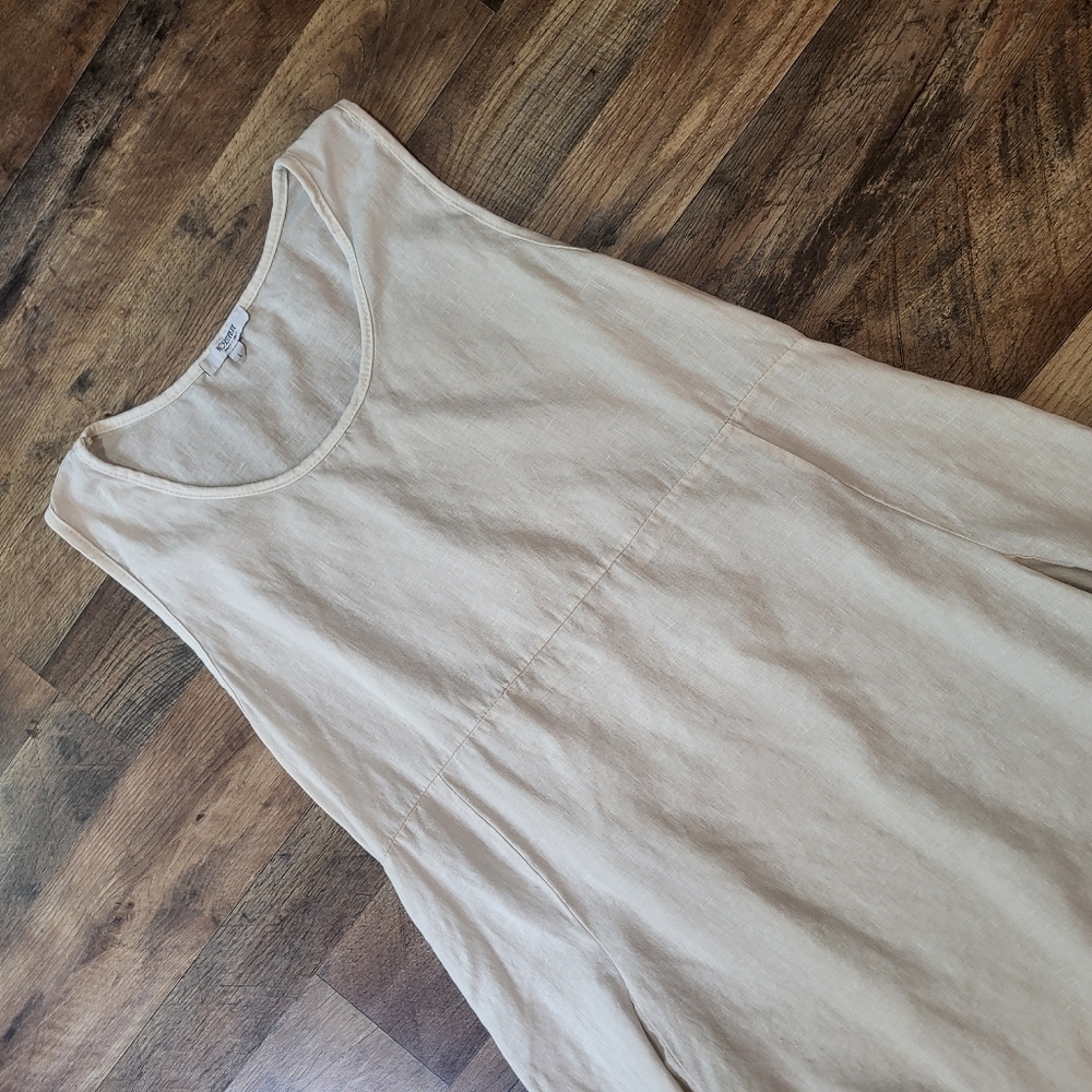 Rosemarine Made in Italy 100% Linen White Bubble Hem Dress With Pockets Size L - Picture 2 of 7